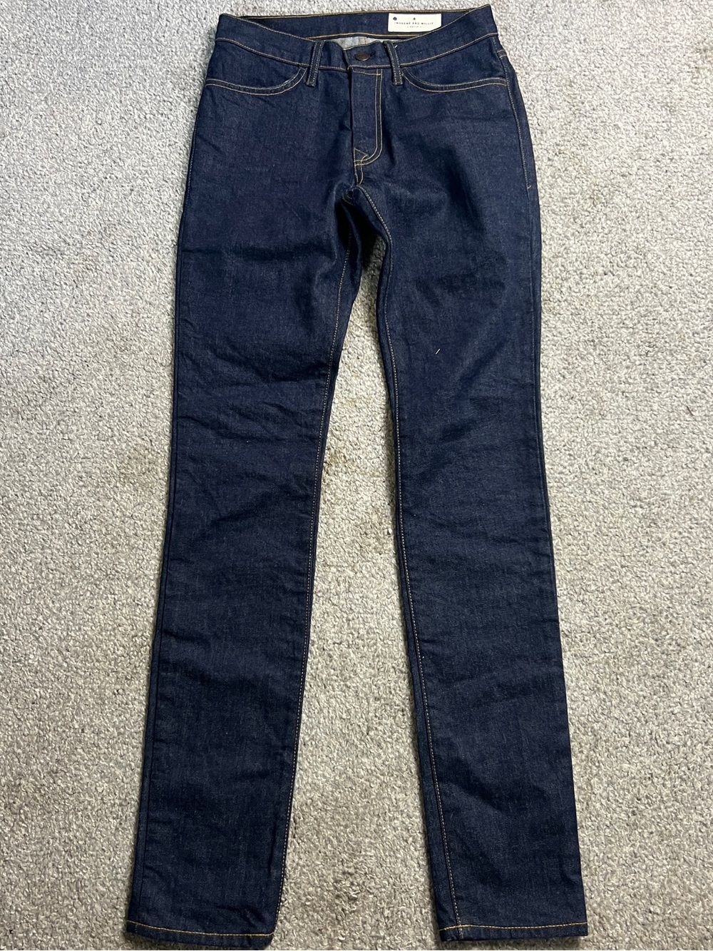 Imogene Willie Jeans Womens 25x32  Imogene Slim Indigo Dye Dark Blue Raw Denim